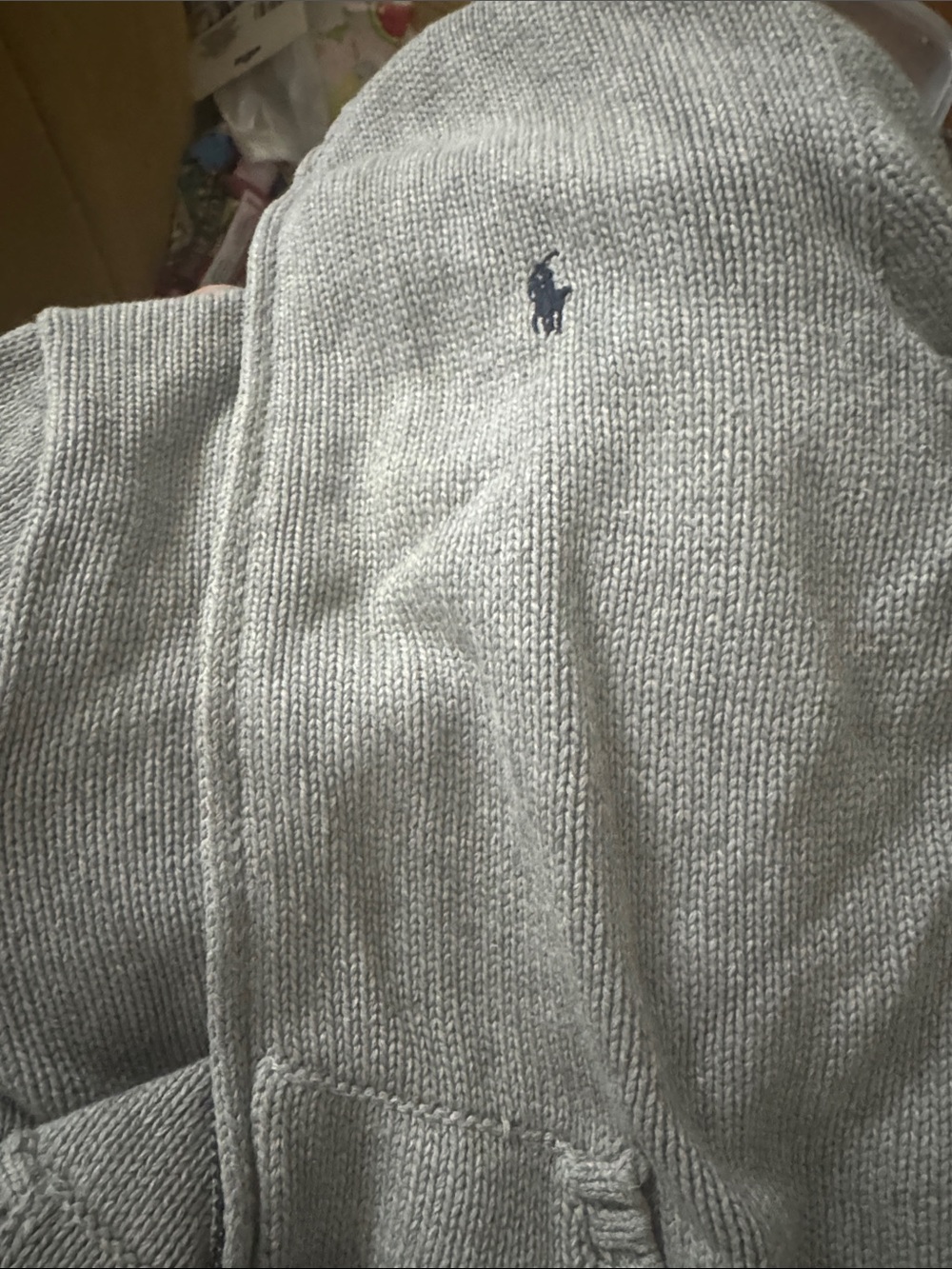 Polo by Ralph Lauren Light Gray Knit Sweater with Navy Pony